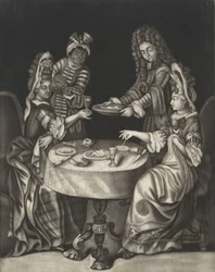 Zwei Damen beim Essen, 1650-1701